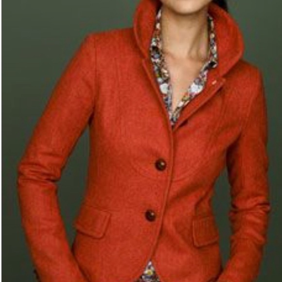 J. Crew Jackets & Blazers - J. Crew Vintage Bella Jacket in Orange Size 10 EUC
